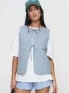 Princess Polly Frostwind Quilted Vest In Blue