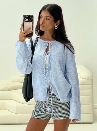 Princess Polly Frosty Knit Cardigan In Blue