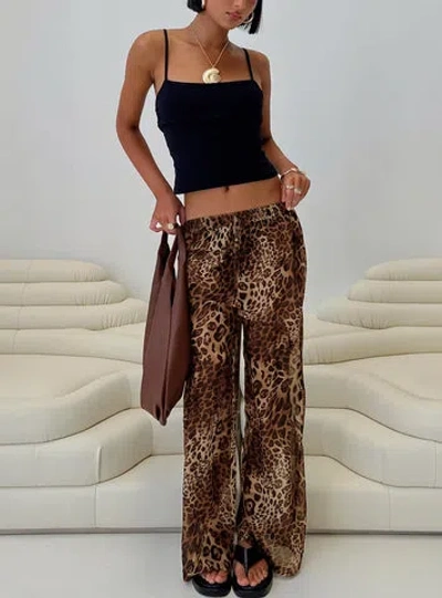 Princess Polly Fyre Wide Leg Pant In Leopard