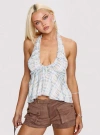 Princess Polly Gadot Check Ruched Halter Top In Multi