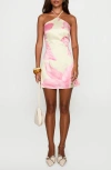 Princess Polly Gardens Of Eden Halter Minidress In Neutral