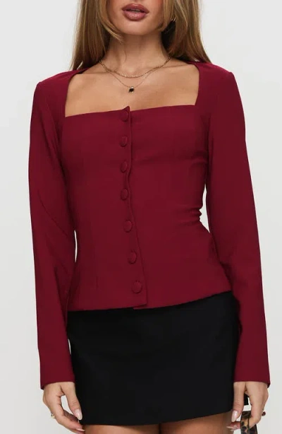 Princess Polly Gaskin Square Neck Button-up Top
