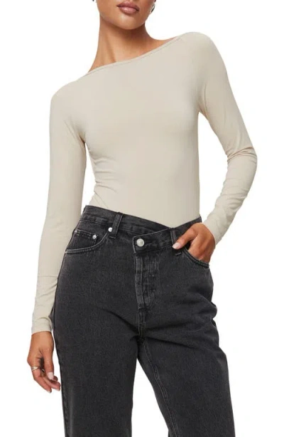 Princess Polly Gatewood Back Cutout Long Sleeve Bodysuit In Neutral