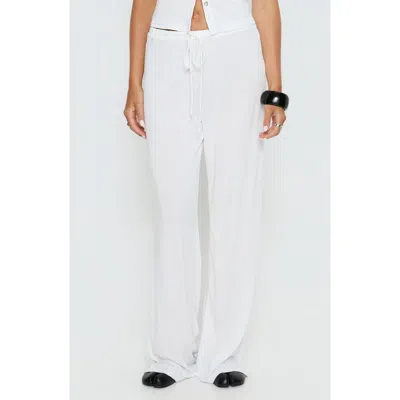 Princess Polly Gavrielle Pull-on Straight Leg Jersey Pants In White