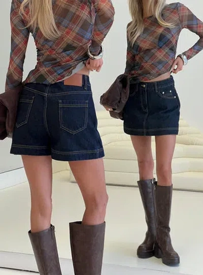 Princess Polly Gazelle Denim Skort In Blue