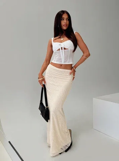 Princess Polly Gazet Maxi Skirt In White