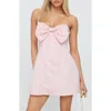 Princess Polly Genevie Bow Strapless Minidress In Pink