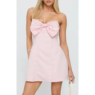 Princess Polly Genevie Bow Strapless Minidress In Pink