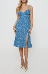 Princess Polly Georgia Print Open Back Midi Dress In Navy