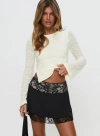 Princess Polly Getaway Car Lace Mini Skirt In Black