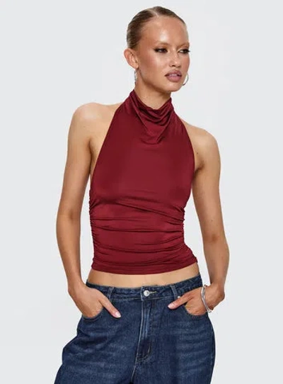 Princess Polly Giggle Top In Burgundy