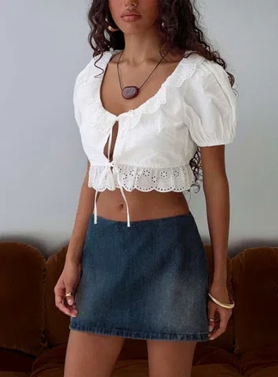 Princess Polly Gigi Denim Skort In Blue