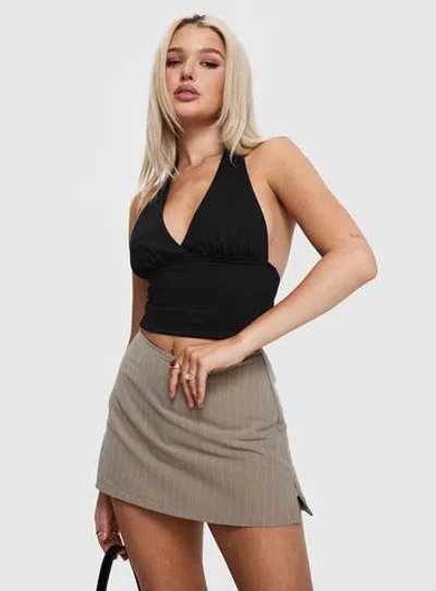 Princess Polly Gigi Skort In Beige Pinstripe