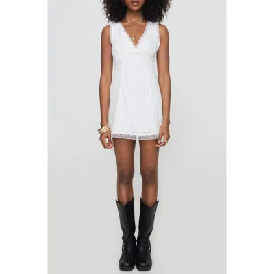 Princess Polly Gimmie Embroidered Open Back Cotton Minidress