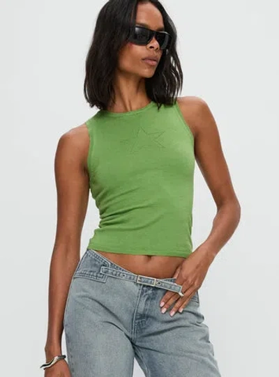 Princess Polly Girl Almighty Crop Sweater Tank In Green