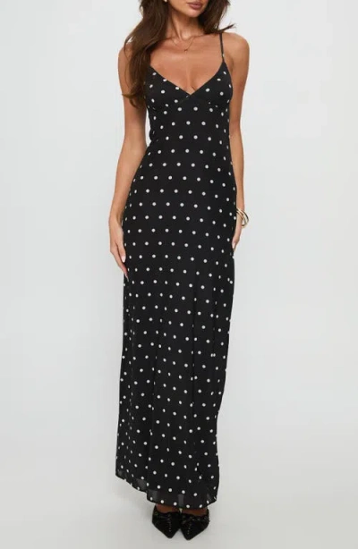 Princess Polly Glass Half Full Sleeveless Mesh Maxi Dress In Black