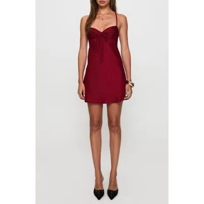 Princess Polly Glendon Satin Minidress In Burgundy