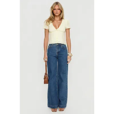 Princess Polly Goldie High Waist Wide Leg Jeans In Blue