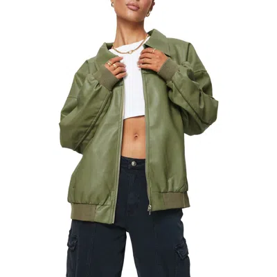 PRINCESS POLLY PRINCESS POLLY GOLDSMITH OVERSIZE FAUX LEATHER BOMBER JACKET