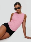 Princess Polly Goodnight And Go Textured Top In Pink