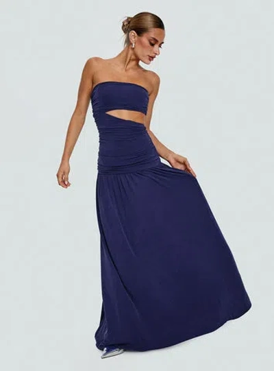 Princess Polly Grandeur Strapless Maxi Dress In Navy