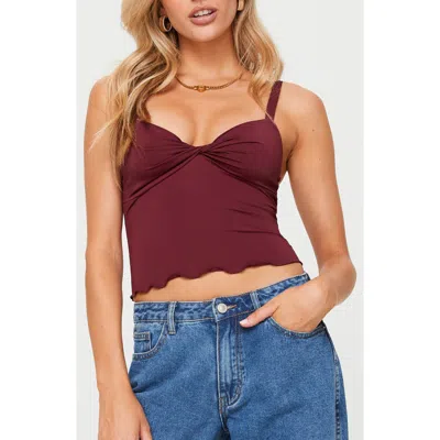 Princess Polly Greyer Twist Front Camisole In Dark Red