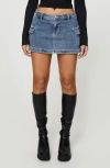 Princess Polly Grishea Low Rise Cargo Denim Miniskirt In Blue