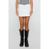 Princess Polly Grishea Low Rise Cargo Denim Miniskirt In White