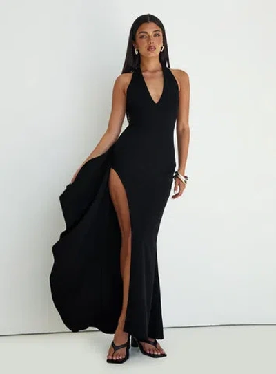 Princess Polly Guisefene Halter Maxi Dress In Black