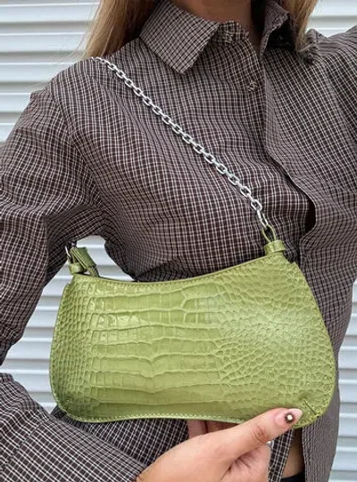 Princess Polly Gwynne Faux Leather Shoulder Bag In Green
