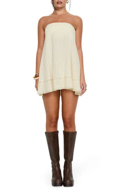 Princess Polly Gypsea Strapless Swing Minidress In Neutral