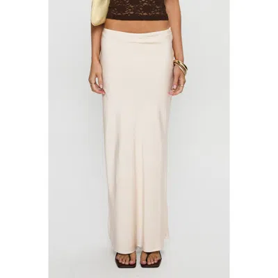 Princess Polly Haley Satin Maxi Skirt In Neutral