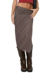 Princess Polly Harbor Low Rise Stripe Midi Skirt