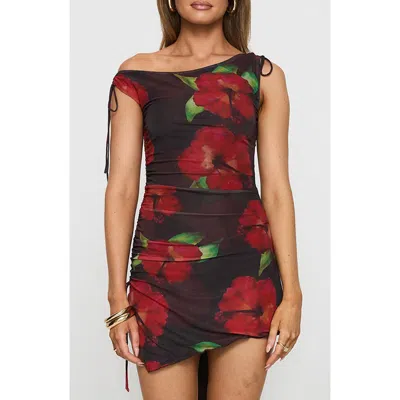 Princess Polly Harmonie One-shoulder Minidress In Red