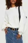 Princess Polly Harmony Balloon Sleeve Slouchy Sweater In White