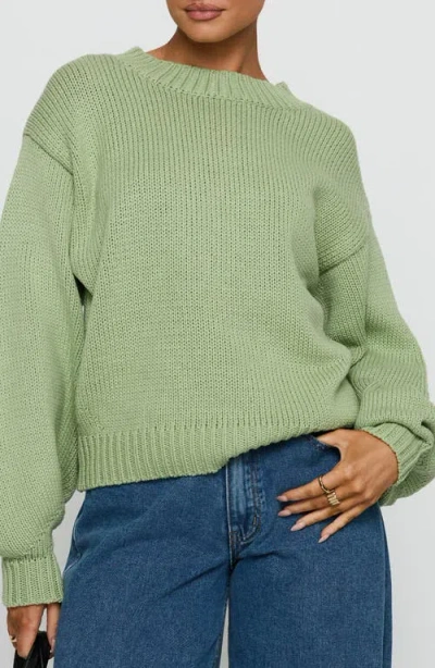 Princess Polly Harmony Crewneck Sweater In Green