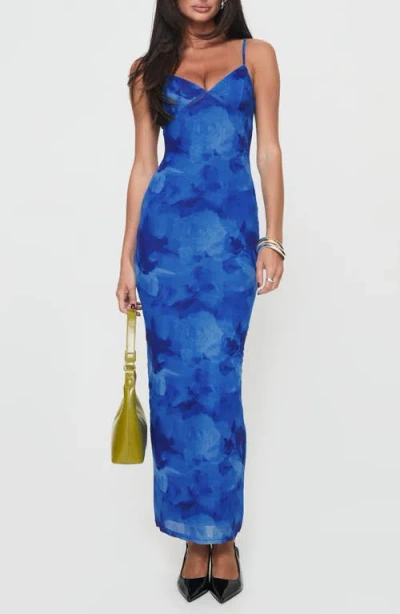 Princess Polly Hathaway Floral Maxi Dress In Blue