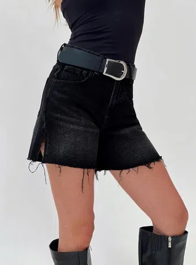Princess Polly Hayelle Denim Shorts In Washed Black