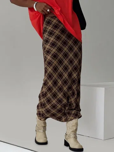 Princess Polly Hayze Maxi Skirt In Brown Check