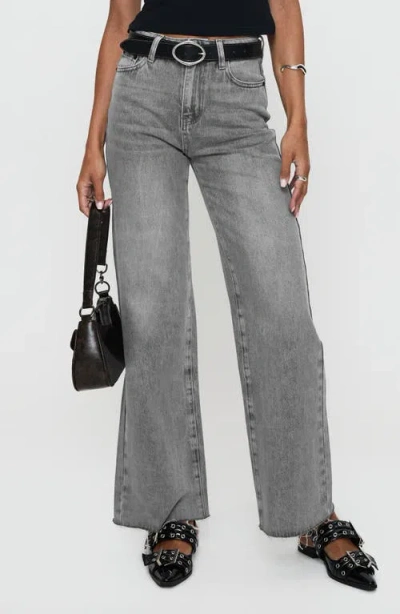 Princess Polly Henesey Raw Hem Straight Leg Jeans