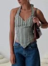 Princess Polly High Gear Stripe Smocked Halter Top In Multi