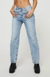 PRINCESS POLLY PRINCESS POLLY HOLLY ASYMMETRIC CROSSOVER WAIST RIGID STRAIGHT LEG JEANS