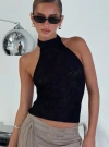 Princess Polly Hotter Than Fire Lace Halter Top In Black