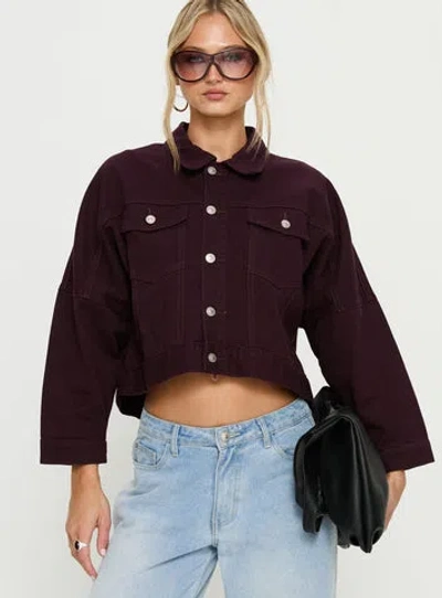 Princess Polly Hughes Denim Jacket In Purple
