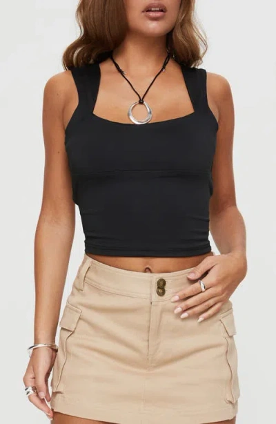 Princess Polly Imelda Open Back Tank In Black