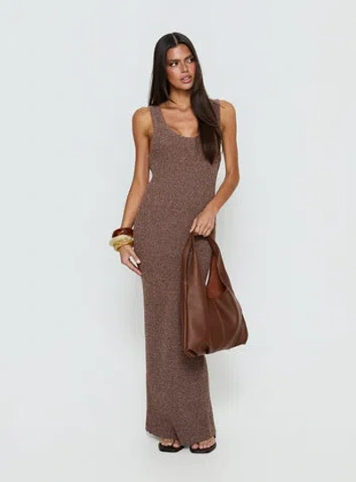 Princess Polly Imirisa Scoop Knit Maxi Dress In Brown