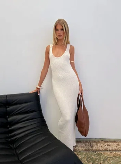 Princess Polly Imirisa Scoop Knit Maxi Dress In White