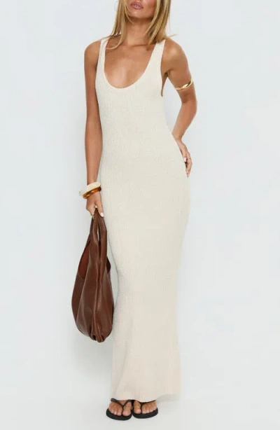 Princess Polly Imirisa Scoop Neck Knit Maxi Dress In White