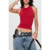 Princess Polly Imposter Jersey Halter Top In Red