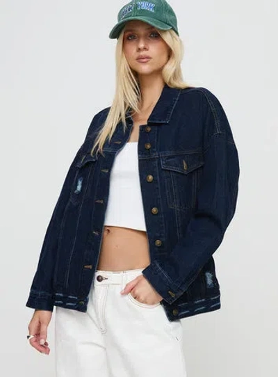 Princess Polly In The World Jacket In Blue Denim